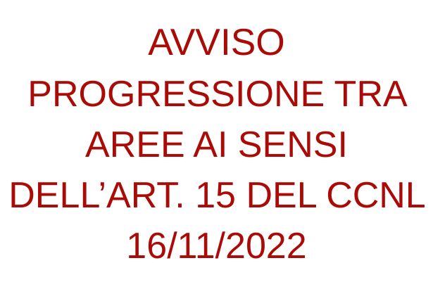Avviso progressione tra aree