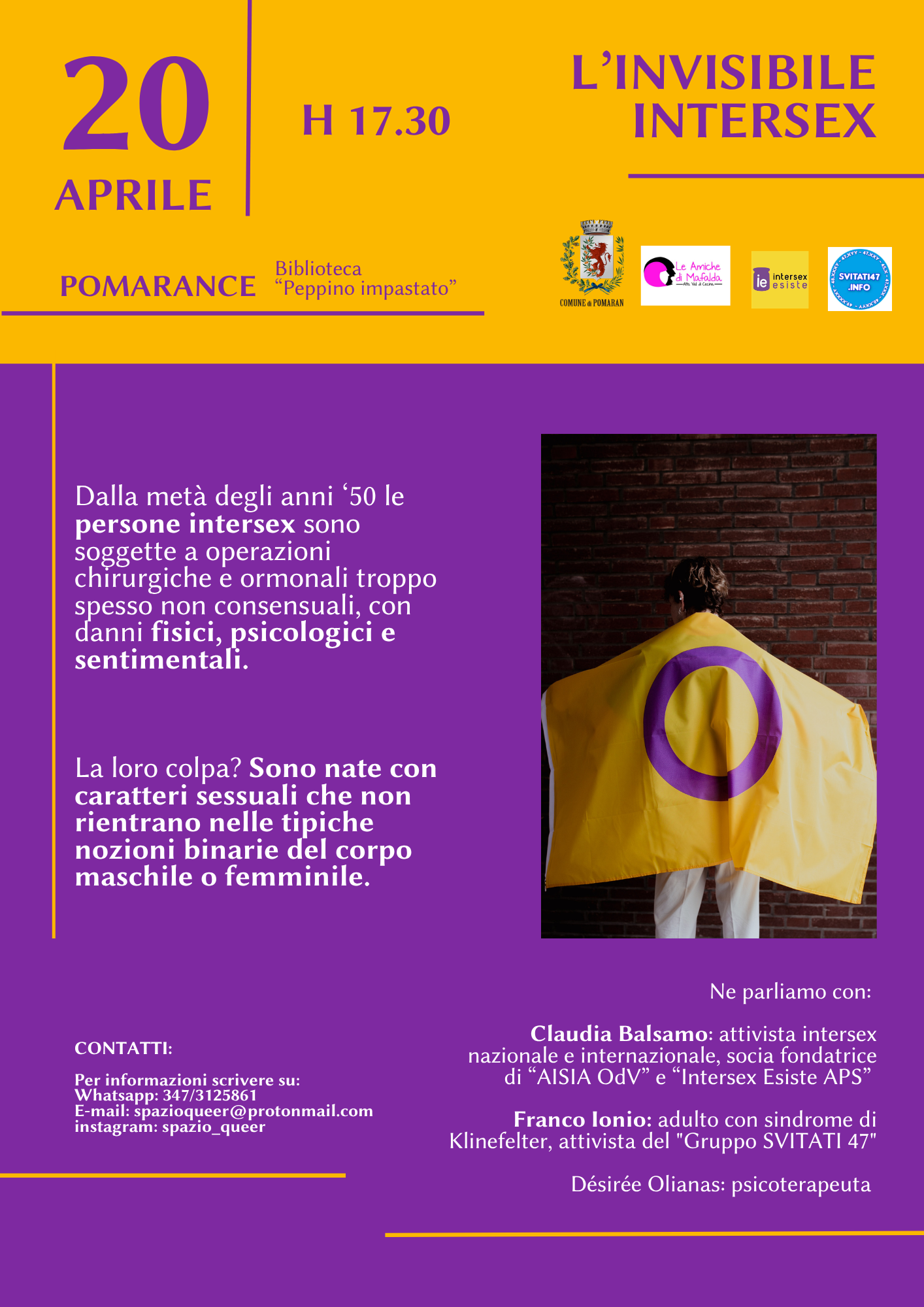 Locandina "l'invisibile intersex"