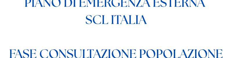 PUBBLICAZIONE PIANO DI EMERGENZA ESTERNA SOCIETÀ SCL ITALIA SPA